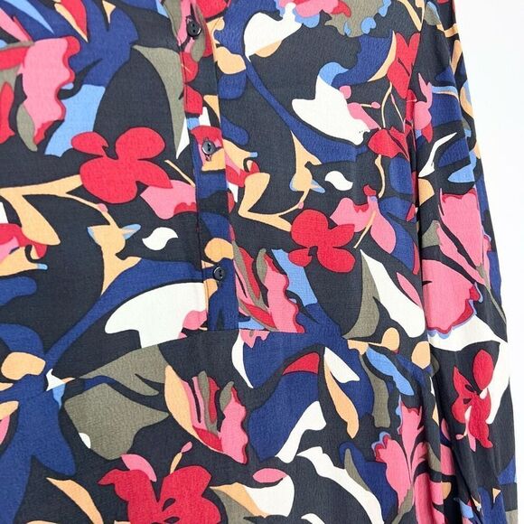 Ba&sh Shirt Dress Womens Medium Multicolor Catty Floral Long Sleeve Artsy - Picture 2 of 12